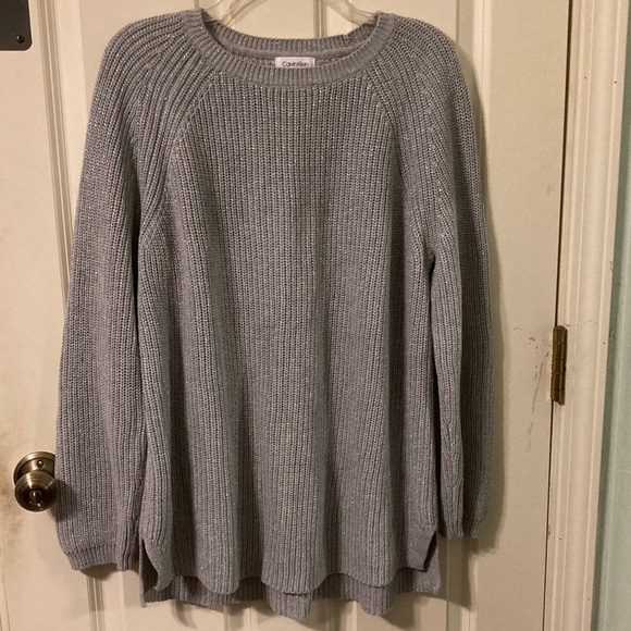 Calvin Klein Gray Knit Crew Neck Sweater XL - Picture 8 of 8